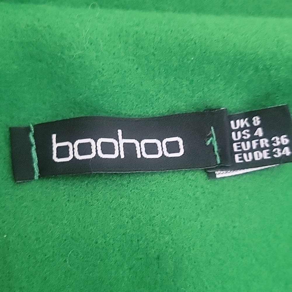 BOO HOO Bright Green Double-Breasted Women's Coat. Size 4 Oversized - Picture 8 of 8